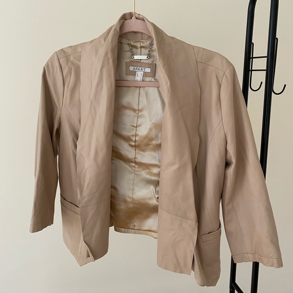 Apart Beige Leather Blazer